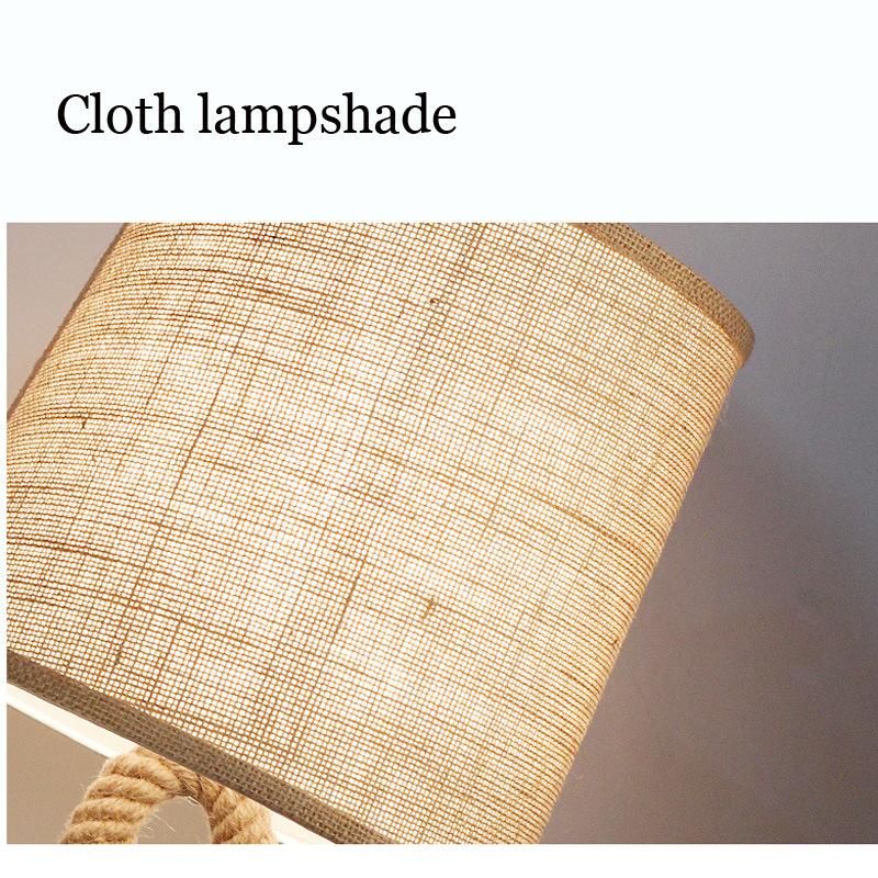 American Table Lamp Retro Rope Cloth Loft Art Bedside Lamp Bedroom Rope Table Light (WH-VTB-33)