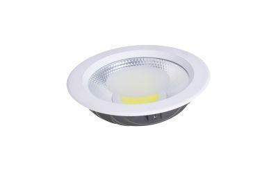 High Lumenious Isolated Driver Die Casting Aluminium 30W Tempered Glass SMD COB LED Downlight