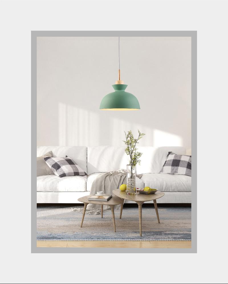 Fashion Iron and Oak Ceiling Hanging light Interior Decorative pendant lamp