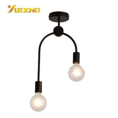 Black Cover Solar Living Room Energy Saving Modern Colorceiling E27 Iron Crystal Ceiling Lamp