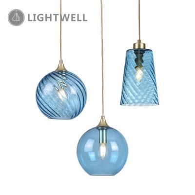 Creative Light Blue Glass Lampshade Modern Pendant Lamp for Decoration