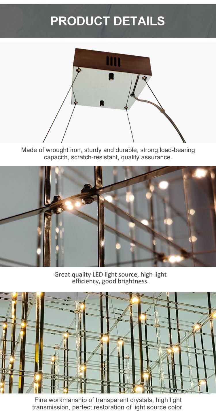 Living Room Restaurant LED Suspension Stainless Ceiling Crystal Ball Dinning Lights Modern Industrial American Pendant Light