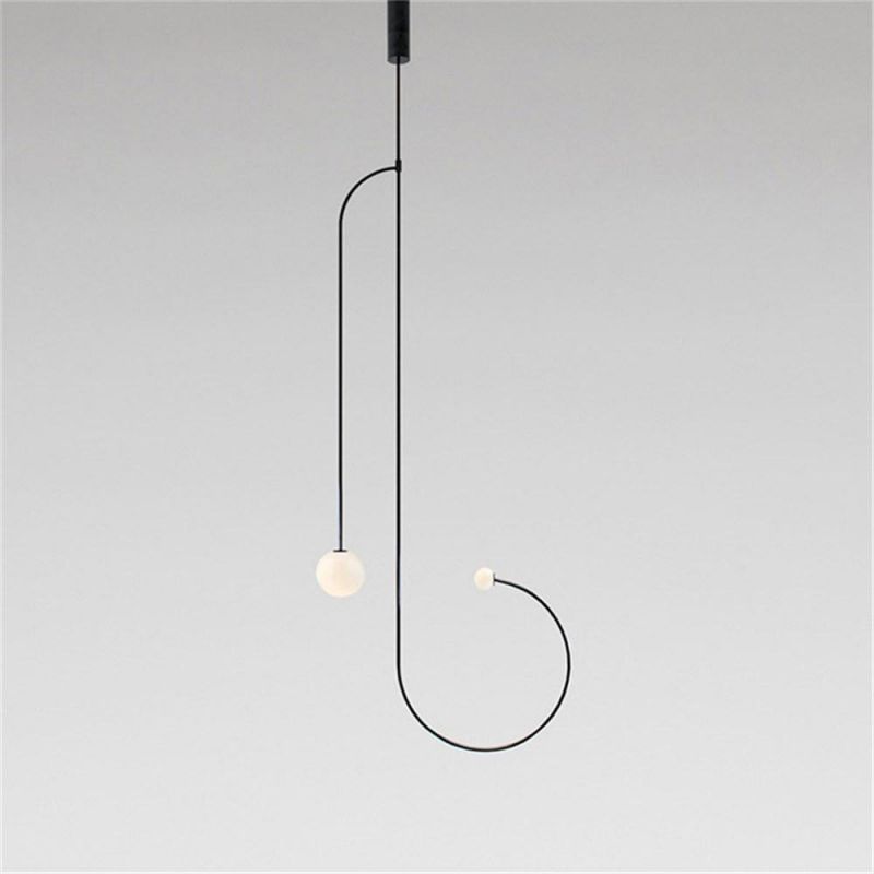 Modern Iron Geometric LED Pendant Lights Bedroom Living Room Home Decor Hanging Lights Nordic Simple Iron Line LED Hanglamp