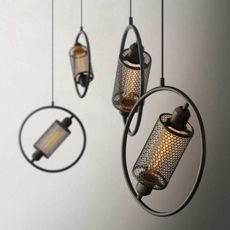 Simple Round Pendant Light Industrial Creative Personality Bedroom Cafe Decorative Postmodern Pendant Lamp (WH-AP-110)