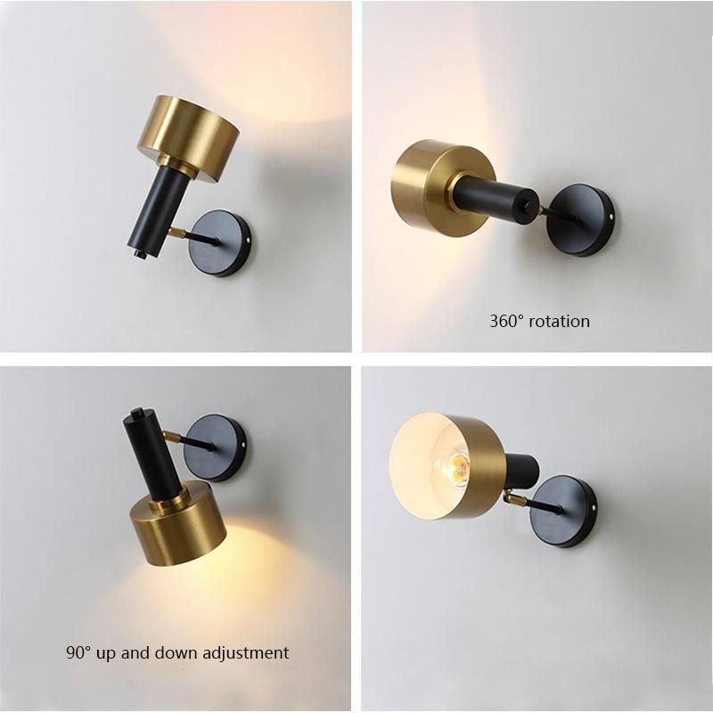 Modern Adjustable Bedside Lamp Wall Lamp Black Gold Luxury Nordic up Down Reading Light Wall Light (WH-OR-32)