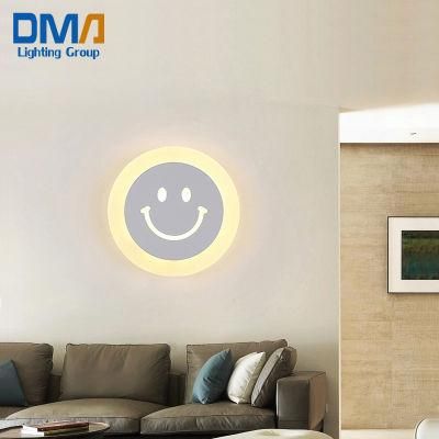 Wholesale Pop Acrylic Smile Face LED Wall Lamp for Wall Decoration