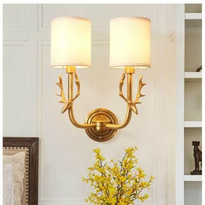 American All Copper Deer Head Wall Lamp European Living Room Deer Wall Lamp (WH-OR-106)