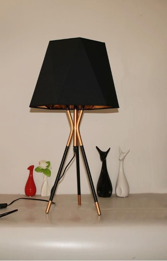 Tripod Floor Lamp Table Lamp Desk Light Living Room Lamp American Modern Floor Lamp Iron Geometric Cover Triangular Decorative Floor Lamp