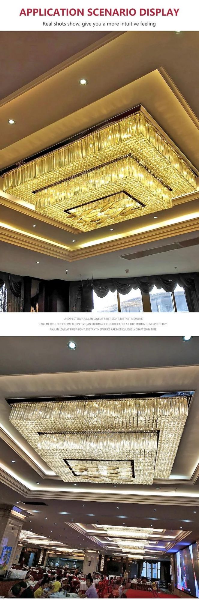 Decoration Modern Weeding Hotel Lobby KTV Custom Project Large Gold Ceiling Chandelier