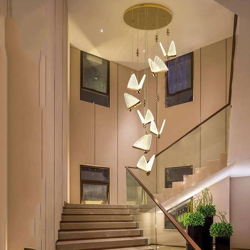 Butterfly Design Crystal Chandelier Hotel Lobby Exhibition Hall Pendant Lamp