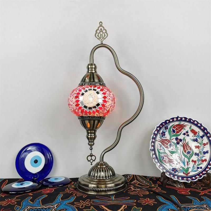 E14 Hand-Inlaid Glass Mosaic Bedroom Living Room Decorative Restaurant Table Light (WH-VTB-16)