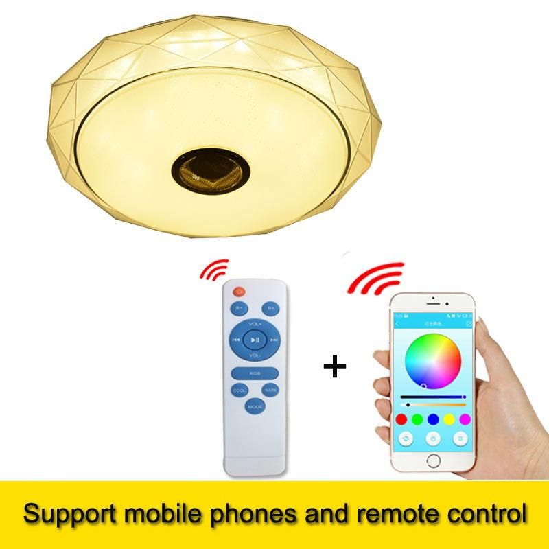 Modern Smart Remote Control and APP Music Ceiling Lights with Bluetooth Speaker & Colorful Modern Ceiling Lamp Wh-Ma-44