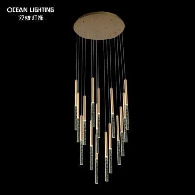 Indoor Cylinder Warm Lighting 3000K Metal Crystal 16*3W Chandelier