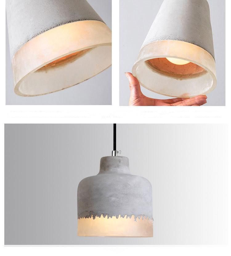 Industrial Pendant Light Dining Room Bar Parlor Loft Deco E27 Natanael Modern Cone Cement Pendant Light (WH-AP-337)