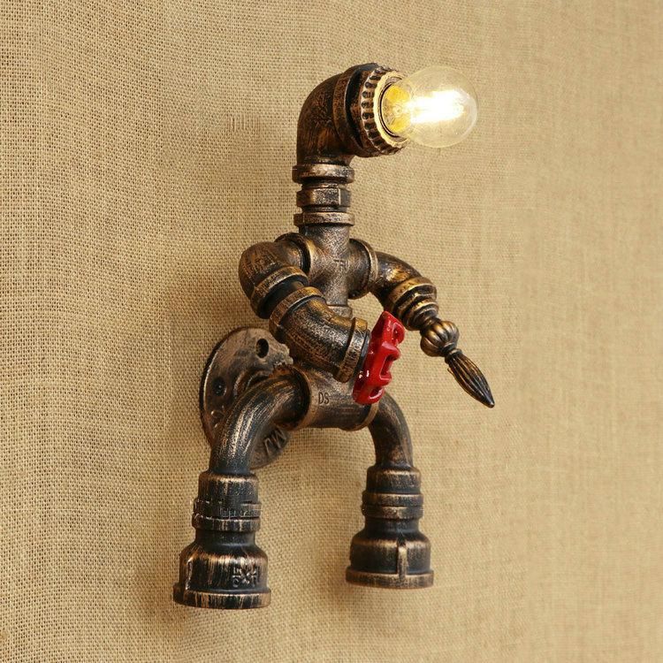 Steam Punk Wall Lamp Creative Restaurant Hall Corridor Stair Iron Robot Wall Light (WH-VR-43)