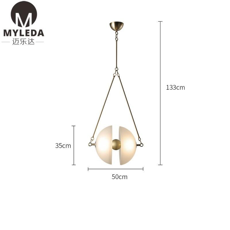 Modern Simple Brass Glass Pendant Lighting Light for Children Room, Dining Room, Kitchen or Bedroom.