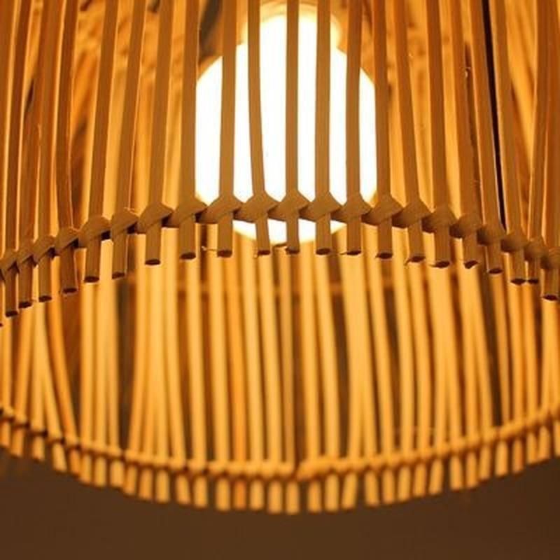 Wicker Rattan Shade Pendant Light Fixture Vintage Industrial Rustic Asian Creative Suspension Lamp (WH-WP-33)