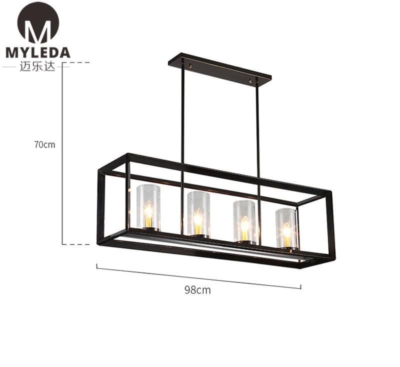 Industrial Light Kitchen Dining Table Black Glass Pendant Light