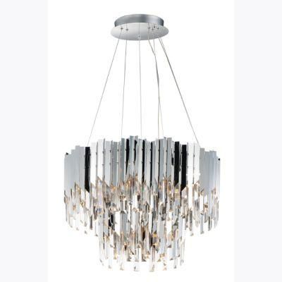 Wholesale Stainless Steel Customization Modern Gold Ceiling Lamp Crystal Chandelier for Living Room Height Adjustable
