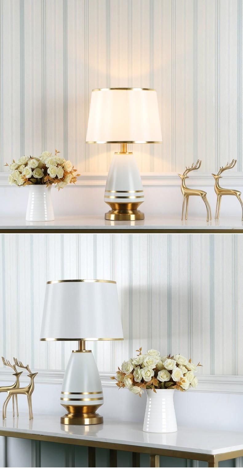 Light Luxury Post-Modern Ceramic Table Lamp European Bedroom Bedroom Lamp Soft Model Room Hotel