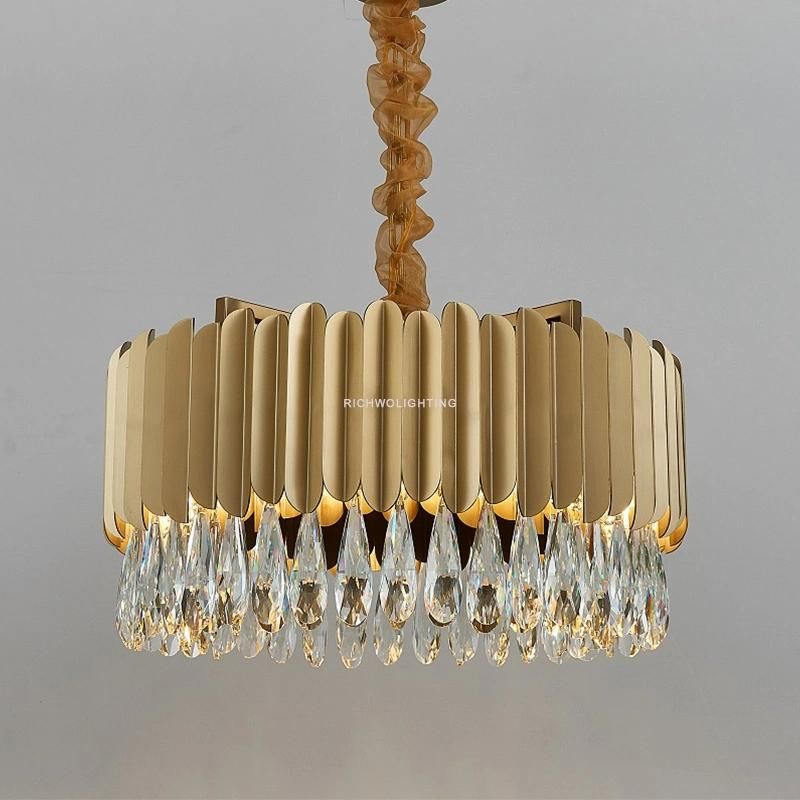 Hanging Bright Light Crystal Chandeliers LED Pendant Lighting for Hotel