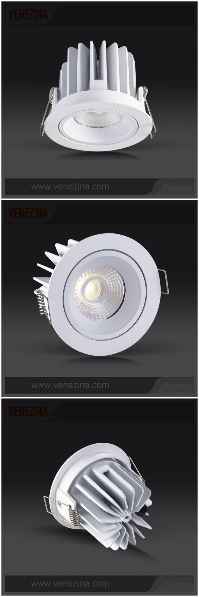 Dimmable 15W COB LED Downlight with Cutout 83mm