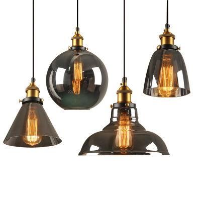 Vintage Farmhouse Decor Pendant Light Retro Amber Glass Industrial Chandelier Lights Fixture for Restaurant Home Bar