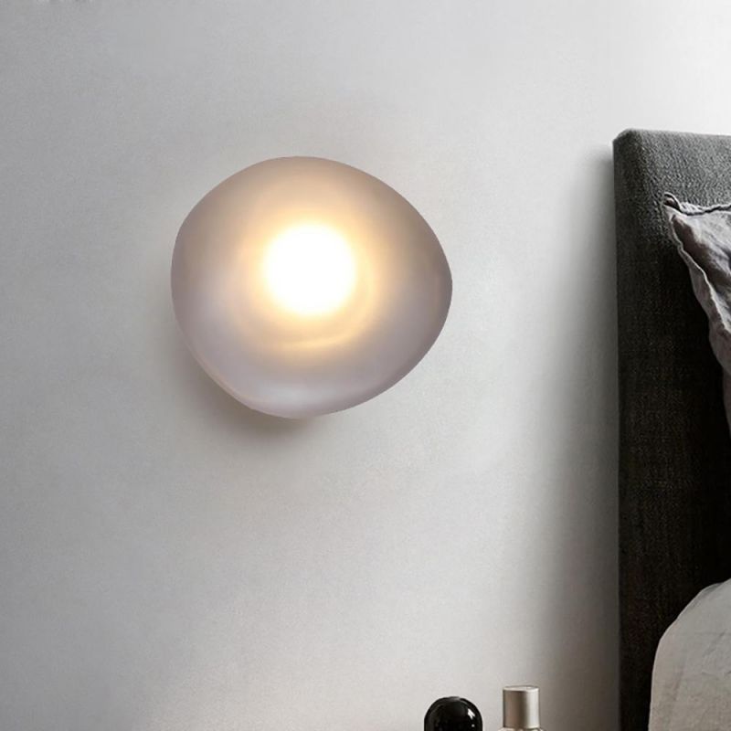 Bedroom Living Room Designer Lamp Modern Glass Pebble Wall Light (WH-OR-77)