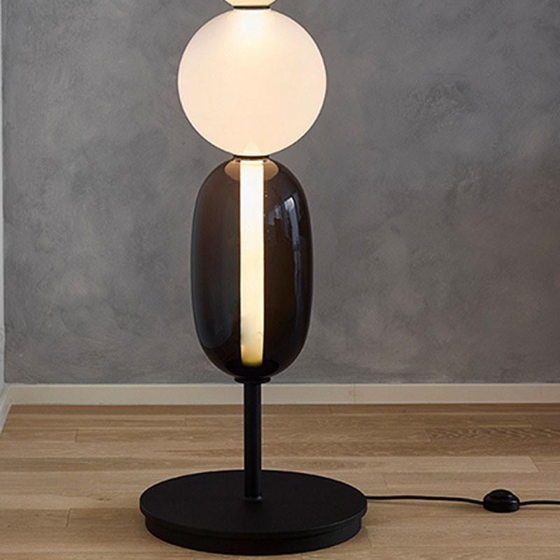 Postmodern Simple Stained Glass Living Room Bedroom Table Light Floor Lamp