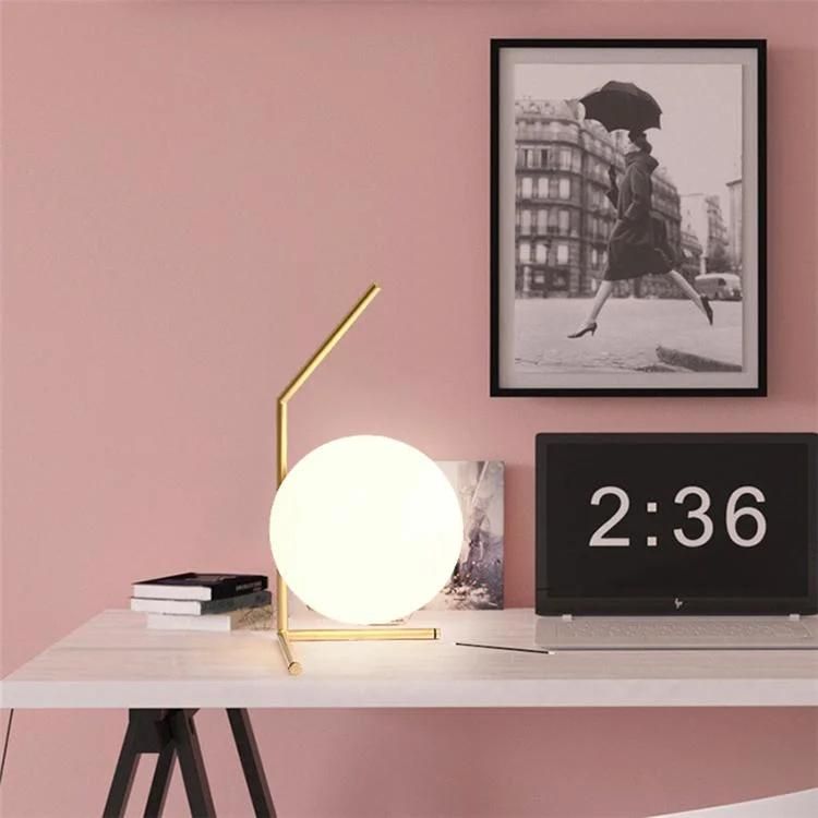 Glass Spherical Vertical Table Lamp Nordic Sofa Ball Table Lamp