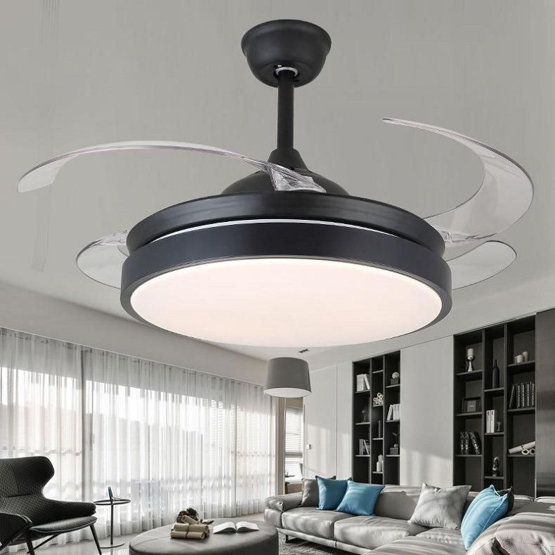42 Inch Beautiful and Elegant Hidden Blade Lamp Lighting Folding Ceiling Fan Light