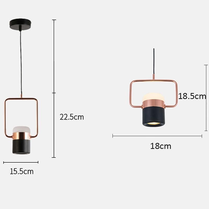 Nordic Simple Rose Gold Long Bar Restaurant Chandelier Hotel Light Luxury Personality Creative Round Bar LED Line Pendant Light