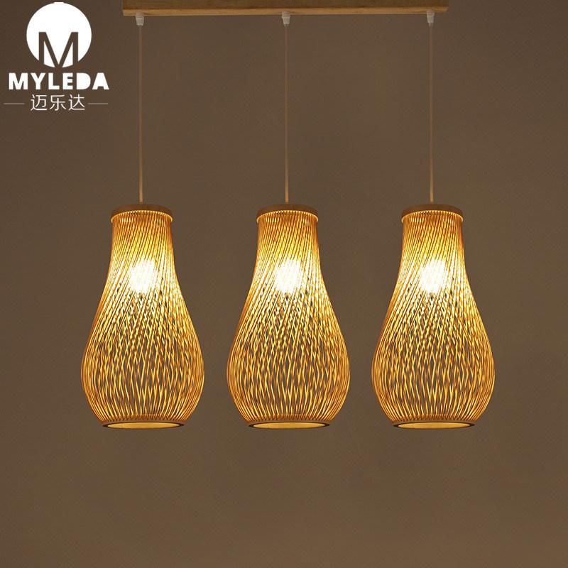 Rustic Vintage Bar Restaurant Bamboo Cage Pendant Hanging Lamp