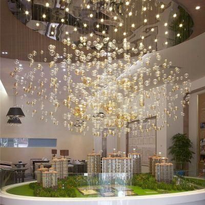 Glass Ball High Quality Decorative Villa Dining Exhibition Hall Custom Project Luxury LED Chandelier Lamp