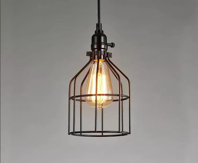 Loft Vintage Industrial Retro Pendant Lamp Edison Light E27 Holder Iron Restaurant Bar Counter Attic Bookstore Cage Lamp