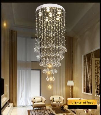 Commercial Modern Lobby Water Drop High Ceiling Pendant Lamp Light Chandelier