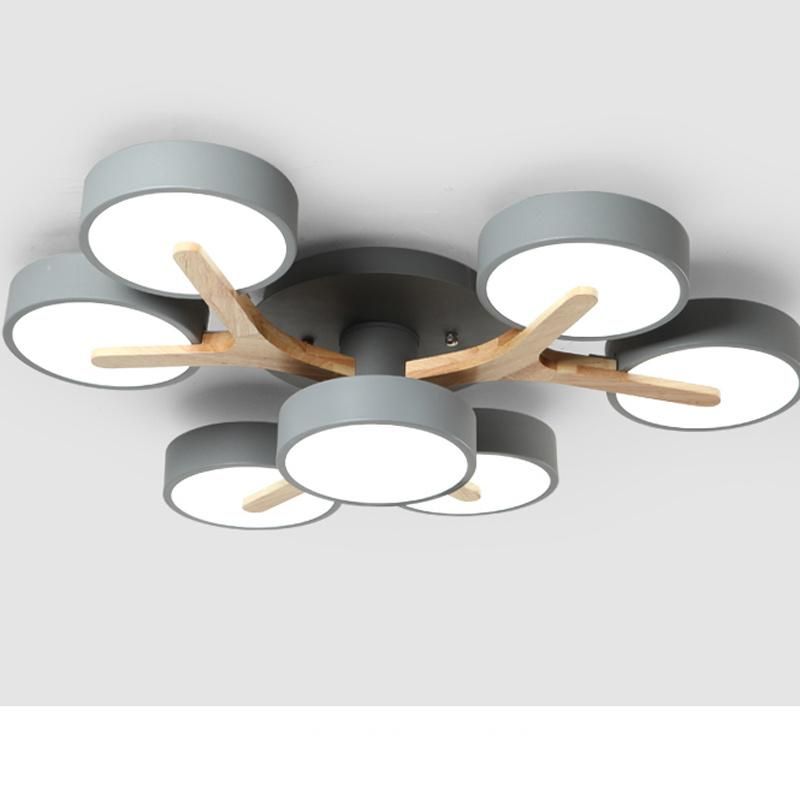 Wood Modern Ceiling Light Simple Livingroom Lamp Creative Study Light LED