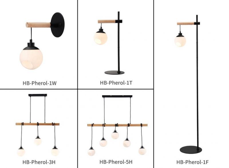 Glass Iron Wooden Nordic Pendant Lamp Glass Ball Hanging Living Room E14 Handing Light Chandeliers for Deco Hotel Restaurant Macaron Light Modern Pendant Light