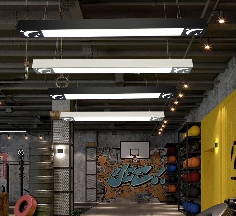 Aluminium Rectangle Dimming LED 5000K Pendant Lights Meeting Room Hanging Lighting Office Linear Light Zf -Cl-081