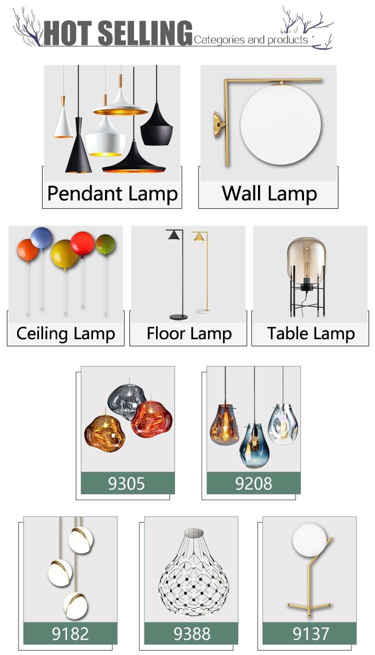 Multiple-Glass Modern Restaurant Chandelier Lighting with Holder Lamp E27