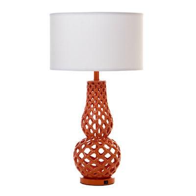 Decorative Resin Table Lamp Fabric Shade Desk Lamp for Hotel Guestroom