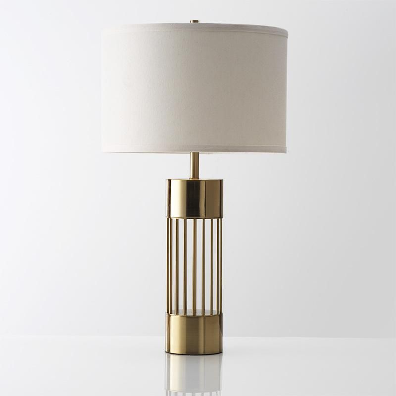 Modern Stylish Home Hotel Energy Saving Gold Metal Base Bedside Table Lamp