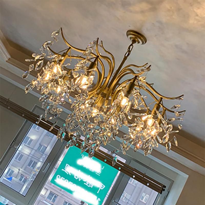 Chandelier Living Room Dining Room Lamp All Copper Crystal Lamp