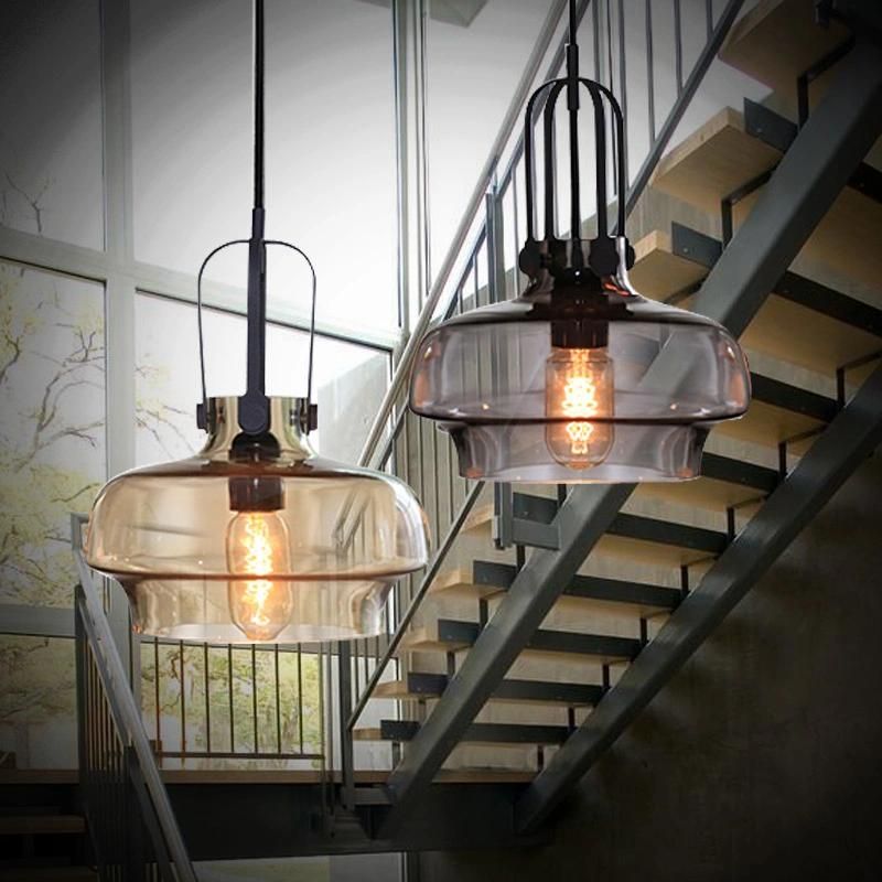 Smoked Glass Ceiling Pendant Lamp Fixtures Indoor Decoration (WH-GP-24)