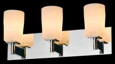 3 Light Vanity Wall Light with Square Opal White Glass