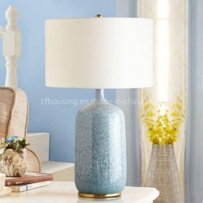 Moden LED Desk Reading Lamp Blue Ceramic Table Lamp for Home Decoration Zf-Cl-026