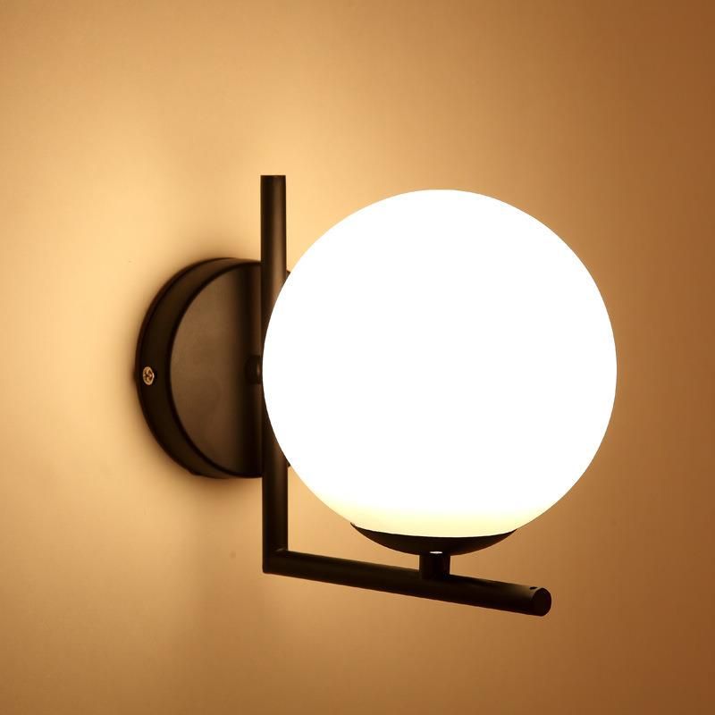 Bedroom Bedside Lamp LED Living Room Background Wall Lamp Nordic Minimalist Staircase Aisle Glass Ball Lamp