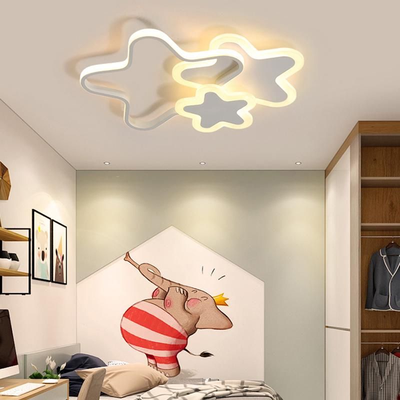 Cute Star Design Pink Color Kid Children Bedroom Lamp Ceiling Lamp