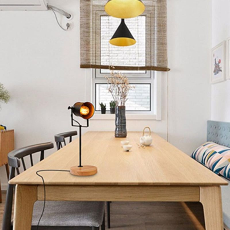 American Table Lamp Ascelina Vintage Loft Wooden LED Desk Lamp (WH-VTB-35)