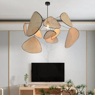 Bamboo Vintage Restaurant Rattan Woven Lamp Dining Room Living Room Are Decor Rattan Pendant Light (WH-WP-22)